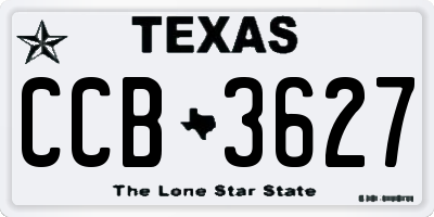 TX license plate CCB3627