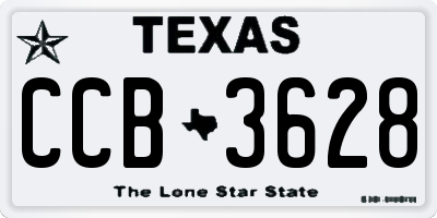 TX license plate CCB3628