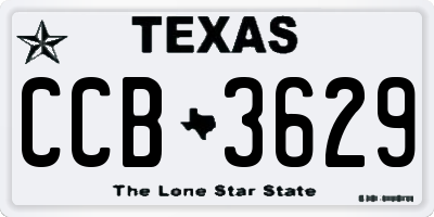 TX license plate CCB3629