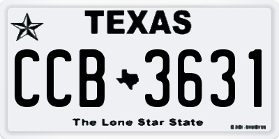 TX license plate CCB3631