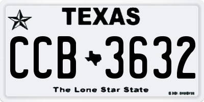 TX license plate CCB3632