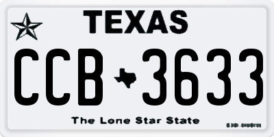 TX license plate CCB3633