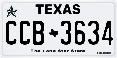 TX license plate CCB3634
