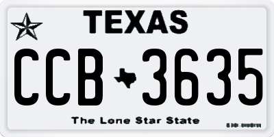 TX license plate CCB3635