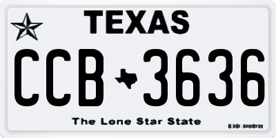 TX license plate CCB3636