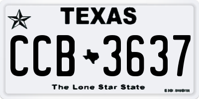 TX license plate CCB3637
