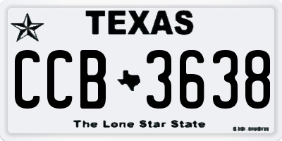 TX license plate CCB3638