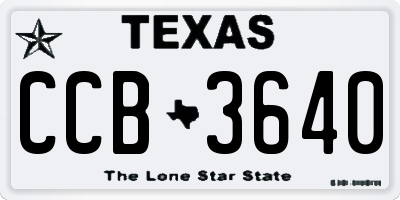 TX license plate CCB3640
