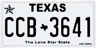 TX license plate CCB3641