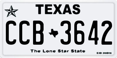 TX license plate CCB3642