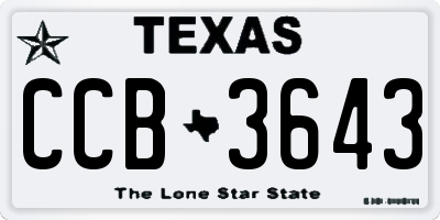 TX license plate CCB3643