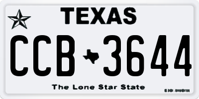 TX license plate CCB3644