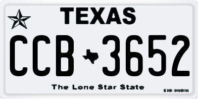 TX license plate CCB3652