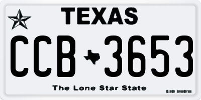 TX license plate CCB3653