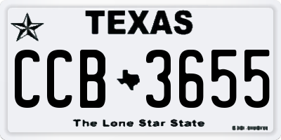 TX license plate CCB3655
