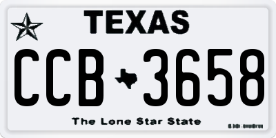TX license plate CCB3658