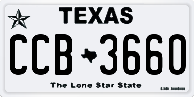 TX license plate CCB3660