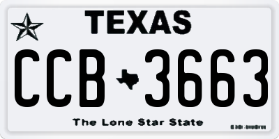 TX license plate CCB3663