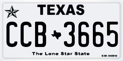 TX license plate CCB3665