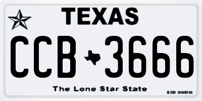 TX license plate CCB3666