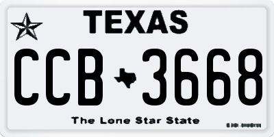 TX license plate CCB3668