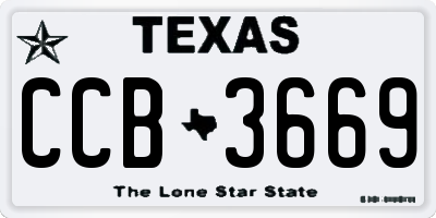 TX license plate CCB3669