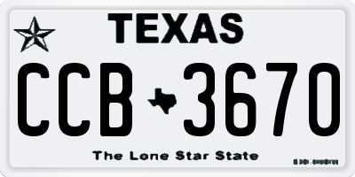 TX license plate CCB3670