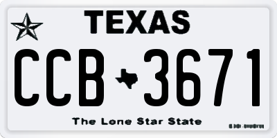 TX license plate CCB3671