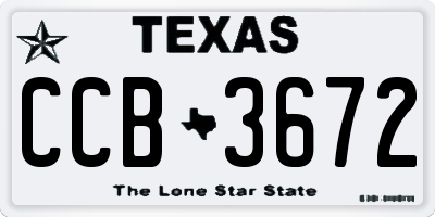 TX license plate CCB3672