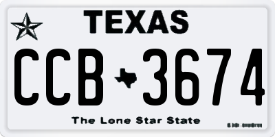 TX license plate CCB3674