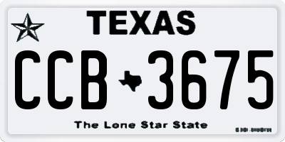 TX license plate CCB3675