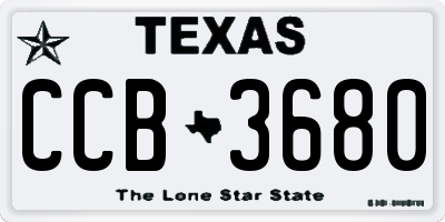 TX license plate CCB3680