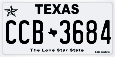 TX license plate CCB3684