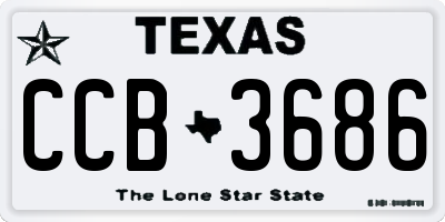 TX license plate CCB3686