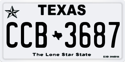 TX license plate CCB3687