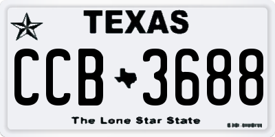 TX license plate CCB3688
