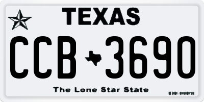 TX license plate CCB3690