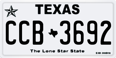 TX license plate CCB3692
