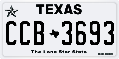 TX license plate CCB3693