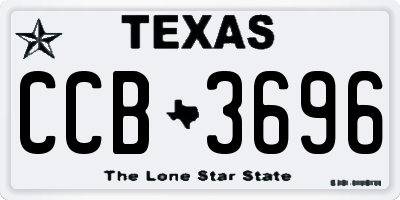 TX license plate CCB3696