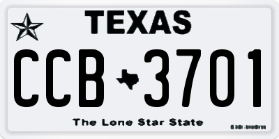 TX license plate CCB3701