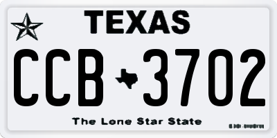 TX license plate CCB3702
