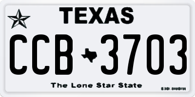 TX license plate CCB3703