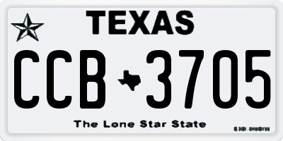 TX license plate CCB3705