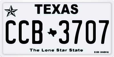 TX license plate CCB3707