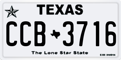 TX license plate CCB3716