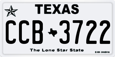 TX license plate CCB3722