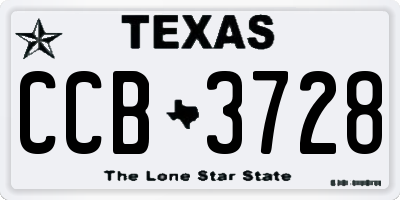 TX license plate CCB3728