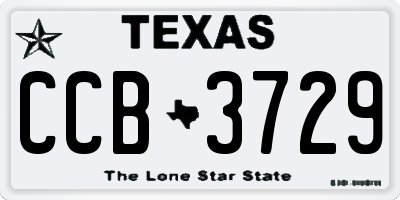 TX license plate CCB3729