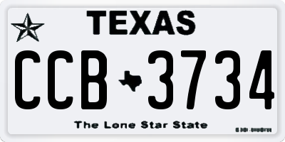 TX license plate CCB3734